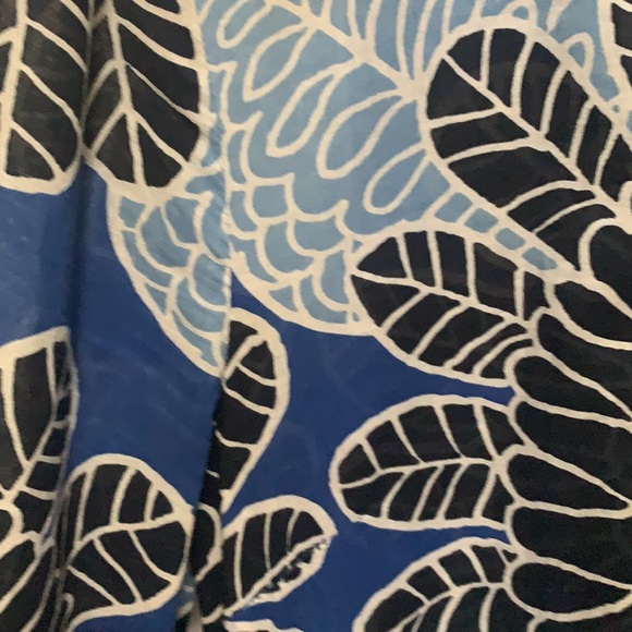 Tory Burch Blue Floral Tunic Size 4 Excellent Condition - Picture 7 of 10